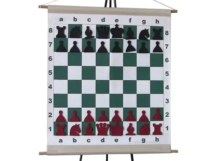 Magnetic demonstration chessboard (pieces and bag included) | Magnetic roll chessboard