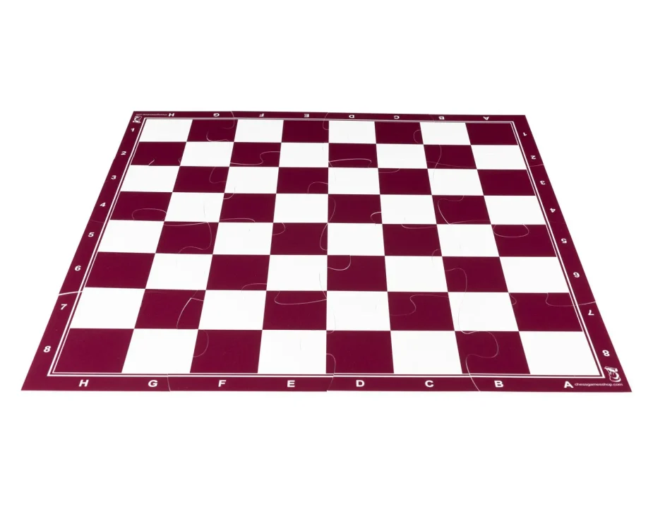 Puzzle chess board red 50x50 | Chess board easy to transfer