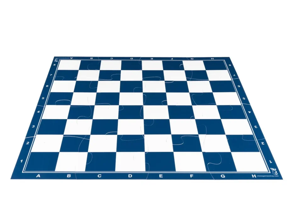 Puzzle chess board blue 50x50 | Plastic chess board