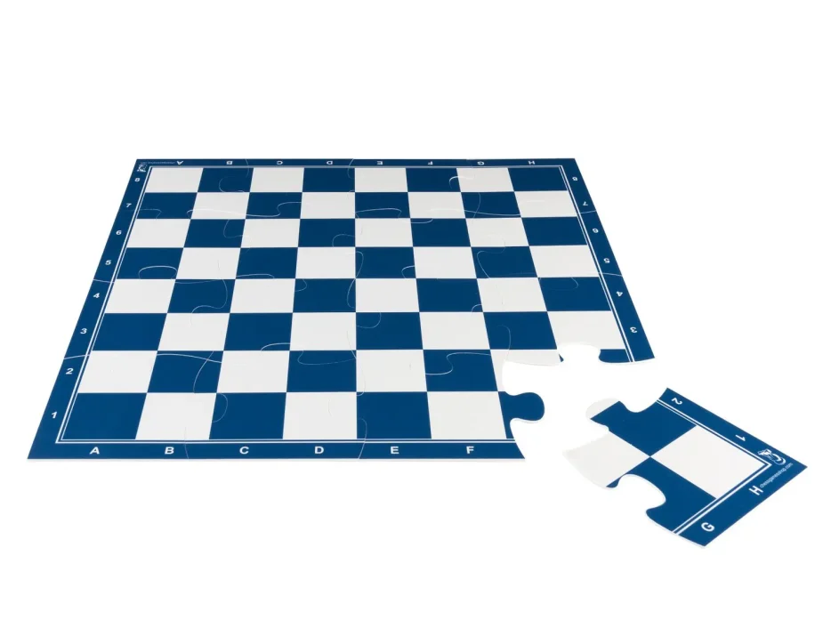 Puzzle chess board blue 50x50 | Plastic chess board