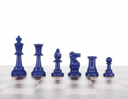 Blue chess pieces half set | Colour up your chess