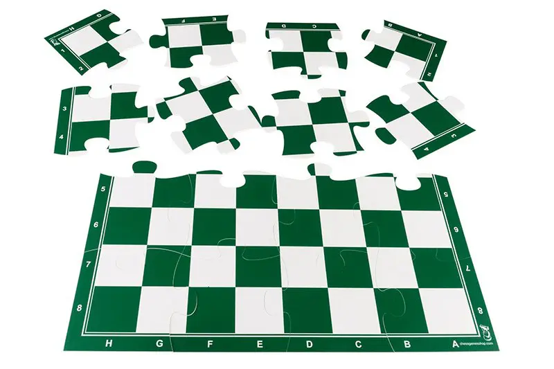 Puzzle chess board green 50x50 | Plastic chess board