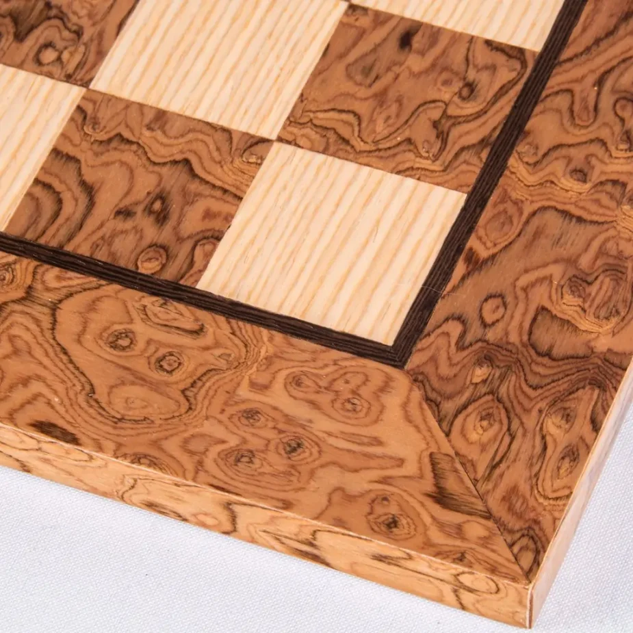 Wooden chessboard walnut and oak 50x50 | Modern design