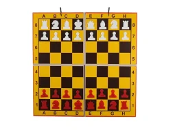 Magnetic demo chessboard folding in 4 parts + chess pieces | Μαγνητική σκακιέρα για συλλόγους και σχολεία