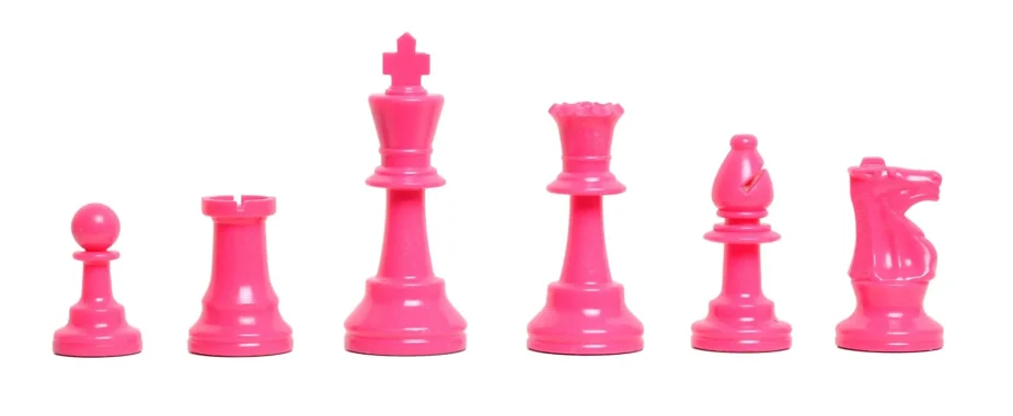 Pink chess pieces half set | Colour up your chess