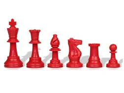 Red Plastic Chess Pieces | chess-market.com
