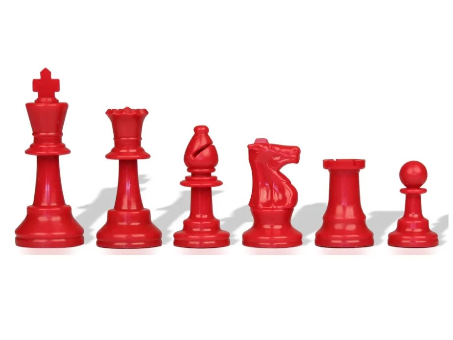 Red Plastic Chess Pieces | chess-market.com