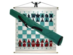 Demonstration chessboard 68x68 (pieces and bag included) | Vinyl chessboard for each of your lessons, analysis or seminar