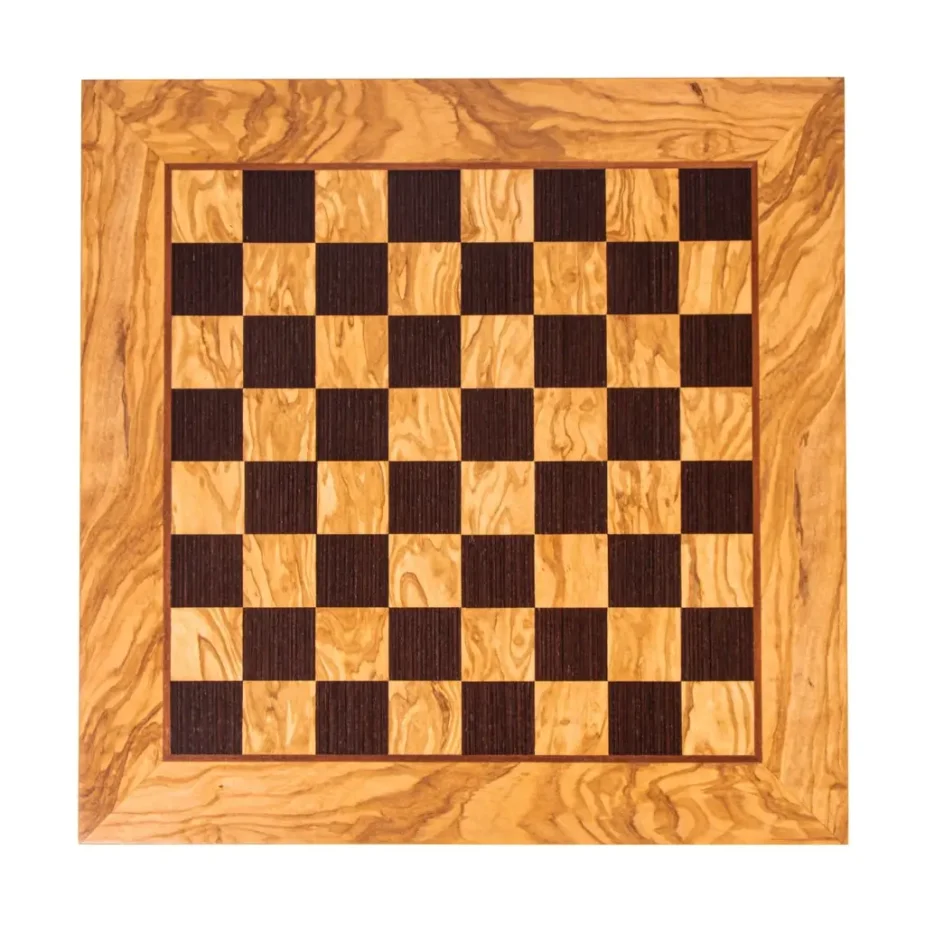 Wooden chessboard olive and wenge 40x40 | Wooden chessboard from natural olive wood