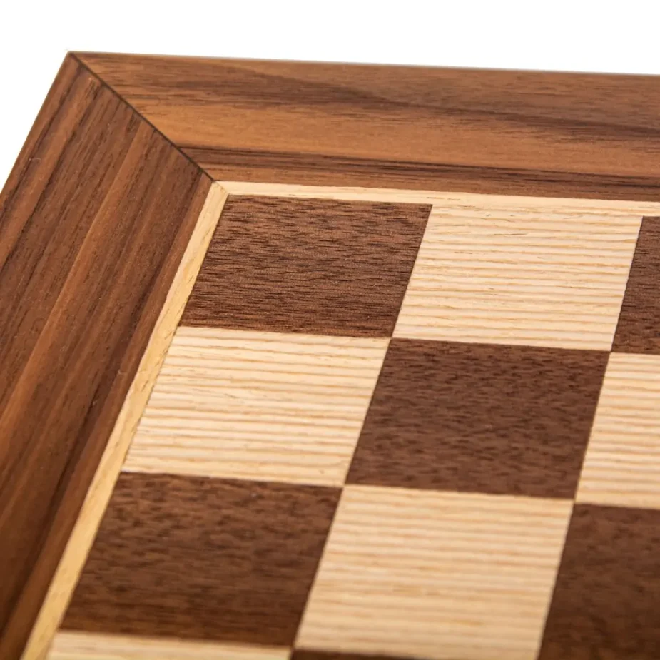 Wooden chessboard walnut and oak 40x40 | Chessboard with modern design